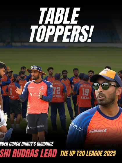 Team first, player second. It makes me proud to see our boys, the Kashi Rudras, leading the UP T20 League as table toppers under my guidance. This is a result of strategy, teamwork, and a shared hunger to win.