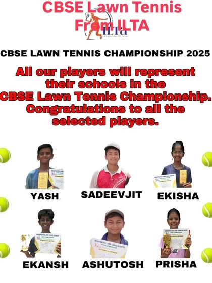 Our players don't just play for the academy, they become stars for their schools. This graphic celebrates our ILTAians selected to represent their schools in the prestigious CBSE Lawn Tennis Championship. This is a huge step in their junior tennis careers.