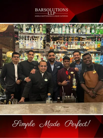 Our team for the evening of elegance with Blue Label, ready to craft sophisticated drinks like the Deconstructed Old Fashioned.