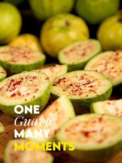 This image of fresh guavas sprinkled with masala captures the inspiration behind my popular snack. It represents the simple, pure moments of joy from childhood that I aim to recreate in every jar.