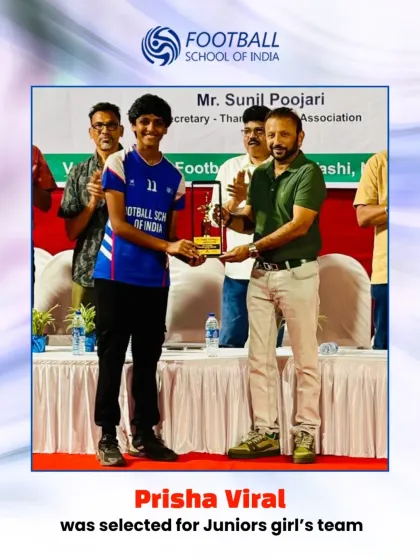 Prisha Viral is recognized for her selection to the Juniors girl's team, a reward for her consistent performance and hard work.