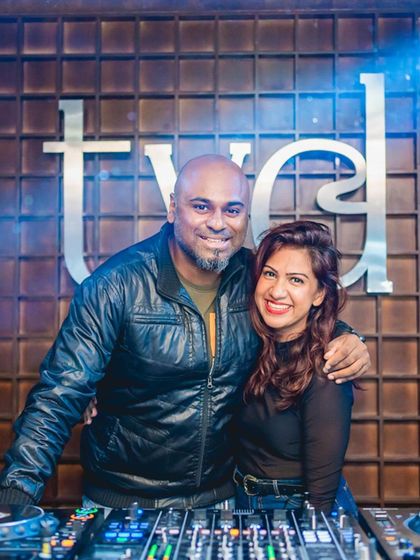 Posing with a guest at the DJ booth at TYD.