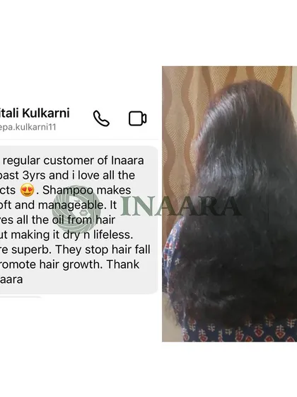 A regular customer for over 3 years shares her love for my products. She finds the shampoo makes her hair soft and manageable, while the oils effectively stop hair fall and promote growth.
