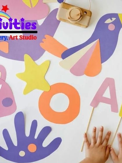 Art is all around us. This flat-lay of colorful paper cutouts shows the kind of creative exploration we encourage. We provide the tools and the space for kids to experiment with shapes, colors, and materials to express their unique ideas.