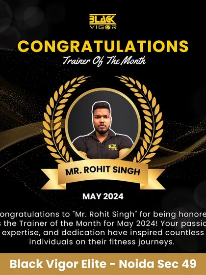 We celebrate the dedication of our team. Congratulations to Rohit Singh for being honored as our Trainer of the Month. His expertise and passion for helping members achieve their goals are what make our community so strong.