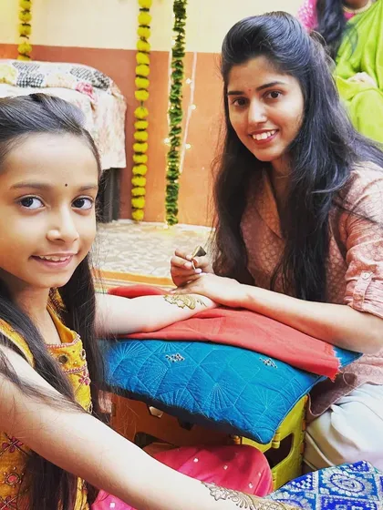 With the other cute child actor from 'Rang Maza Vegla', Spruha Dali, who plays Deepika. It's always fun working with these young stars.