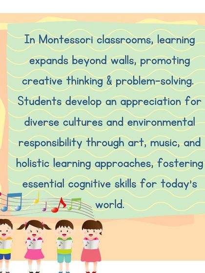 This series of infographics explains "The Whole Child Approach," detailing how Montessori nurtures physical, emotional, social, and cognitive development equally.