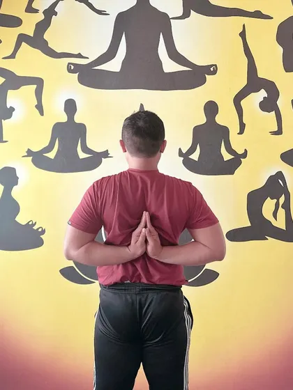 Basic poses make life beautiful. Standing in front of a yoga mural, I am reminded of the power of a solid foundation.