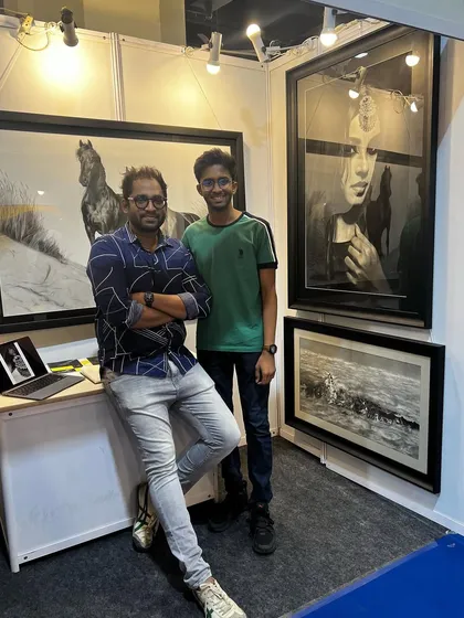 Meeting the next generation of art lovers. It is inspiring to see young people taking a keen interest in traditional art forms like charcoal drawing.