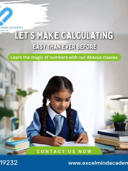 Let's make calculating easier than ever before. This image shows a young student diligently practicing, highlighting how our abacus classes build foundational skills.