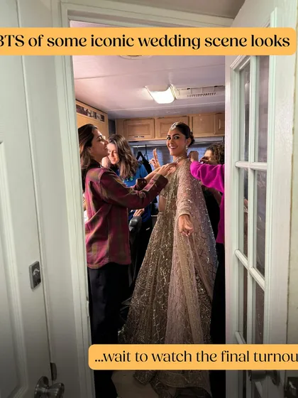 Behind the scenes of a pivotal wedding sequence. This is where the meticulous planning comes to life, with last-minute adjustments in the vanity van to ensure every detail of the embroidered lehenga is perfect for the camera. It's a team effort to create these iconic movie moments.