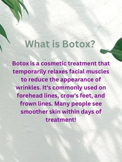 Botox is a cosmetic treatment that temporarily relaxes the facial muscles responsible for creating wrinkles. I commonly use it to treat forehead lines, crow's feet, and frown lines. Most of my patients begin to see smoother skin within just a few days of the treatment.