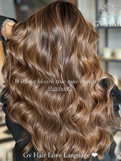 My love language? Dramatic transformations like this. A beautiful balayage achieved with true tone results, even without bleach.