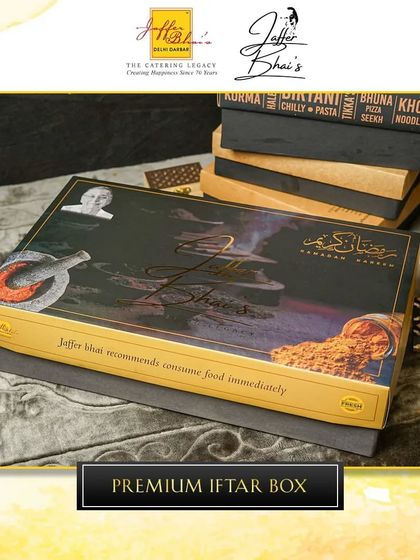 Our Premium Iftar Box is a taste of tradition and luxury. The elegant packaging reflects the quality of the handpicked delicacies inside, making it a perfect gift or a special treat for your family.