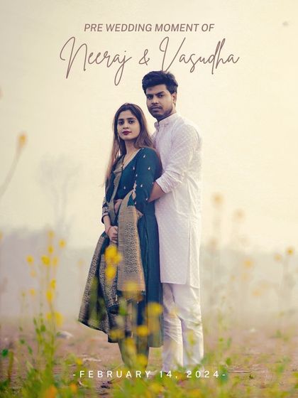 A soft, dreamy pre-wedding moment captured in a misty field. The focus here is on the gentle embrace and the romantic atmosphere, creating a timeless portrait that feels like a page from a storybook.