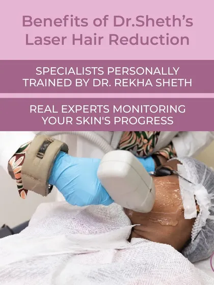 This is a close-up of our advanced laser technology in action. The procedure is performed by specialists personally trained by Dr. Rekha Sheth, ensuring every session is safe, precise, and monitored by real experts.