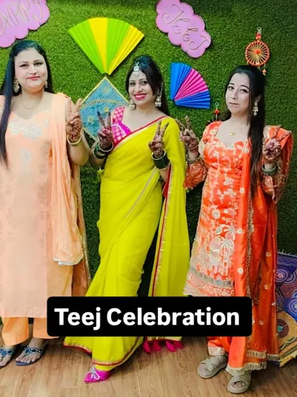 A snapshot from our Teej celebration, capturing the fun and festive atmosphere of our studio.