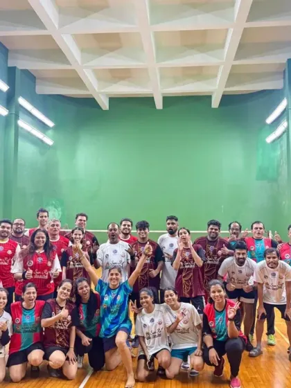This is our badminton family. A great moment with our players at the Mumbai Inter Parish BCS event, where teamwork and community spirit took us all the way to the semi-finals.