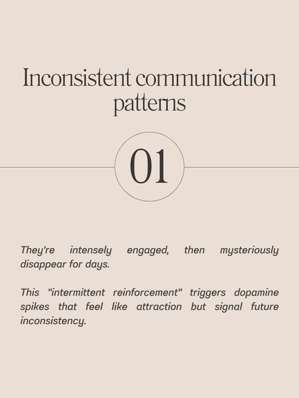 **Here is how to spot emotional unavailability in the first three dates.** Look for inconsistent communication patterns, where they are intensely engaged then disappear. Notice if they keep conversations surface-level, avoiding vulnerability. Vague future plans and how they talk about their exes are also major clues.