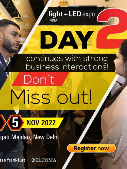 Day 2 continues with strong business interactions, as seen in this photo of an exhibitor and visitor in discussion.