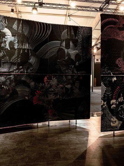 A repeat of image 80, a detail of the 'Gothilicious' woven panels.