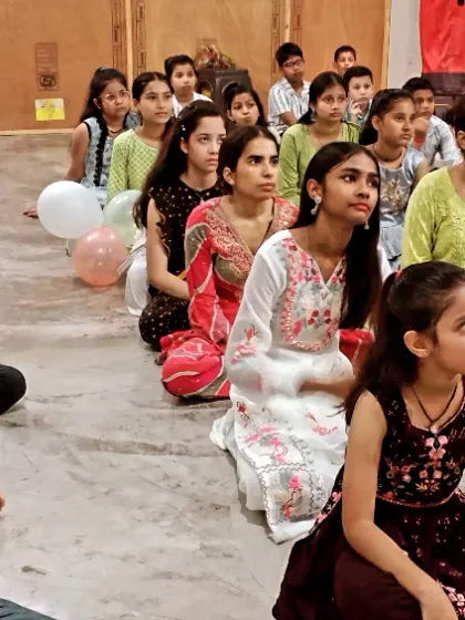 The students listening attentively during our anniversary event. It's not just about training; it's about learning the values and history of Kyokushin.