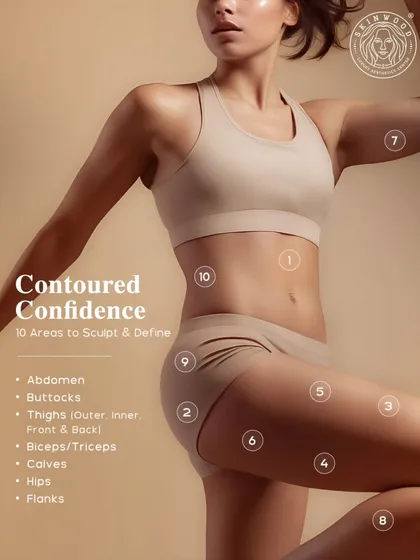 Your confidence, contoured. Emsculpt NEO is engineered for precision, allowing me to sculpt and define 10 different areas of the body. From the abdomen and buttocks to biceps and calves, we can create a plan that targets your specific goals.