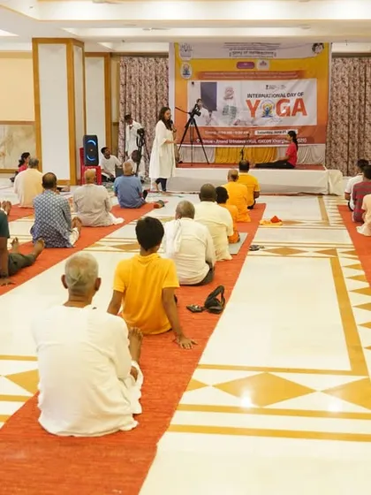 On International Yoga Day, we conducted a session at the newly inaugurated ISKCON Temple in Navi Mumbai. The serene and spiritual atmosphere was perfect for a morning of asanas and pranayama.