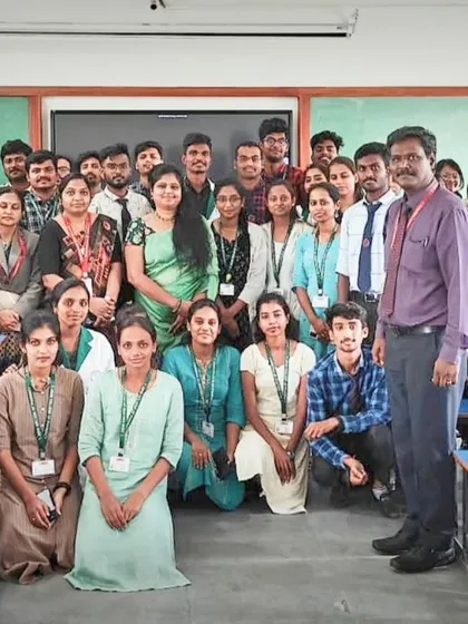 A group photo with the enthusiastic M.Pharm students and faculty at T.John College of Pharmacy, Bengaluru. Their energy during the quiz was amazing!