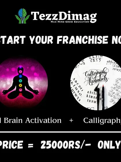 We offer flexible packages for our franchise partners. Here you can see a combo offer for two of our popular programs: Mid Brain Activation and Calligraphy.