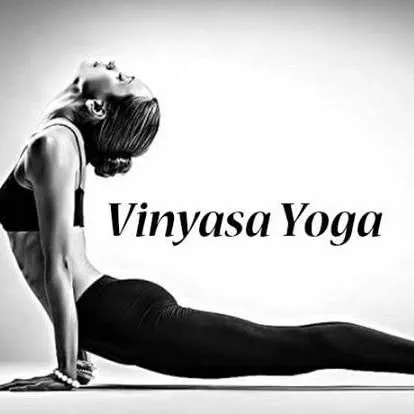 Vinyasa Yoga is about linking breath to movement. This image of Urdhva Mukha Svanasana (Upward-Facing Dog) captures the essence of a powerful, flowing practice.