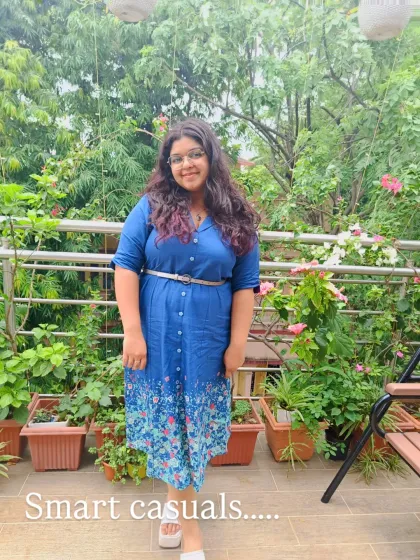 I believe fashion should be for every body, which is why I specialize in plus-size custom wear. This client looks effortlessly elegant in her smart casual linen dress, tailored for a perfect fit. It's a versatile piece, proving that comfort and style can go hand in hand.
