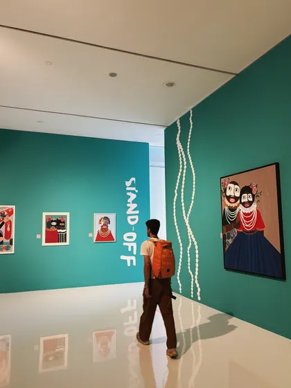 Scouting for inspiration at an art gallery in Baku. The local art and culture always influence the creative direction of my travel shoots.