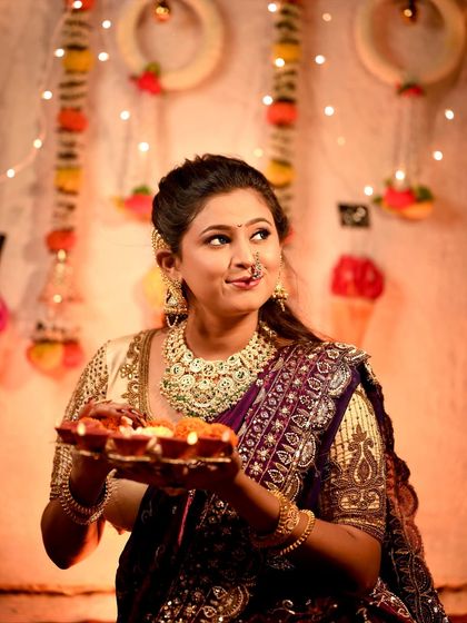 A playful and happy expression that embodies the spirit of the festival of lights.