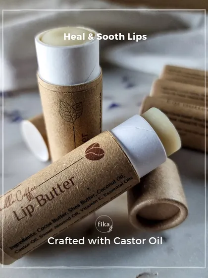 Your lips deserve the best, which is why I created my vegan Lip Butter. This formula uses plant-based butters and Vitamin E to heal and soothe dry, chapped lips, all packaged in an eco-friendly paper tube.