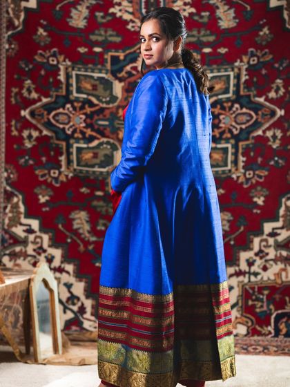 A back view of the beautiful jacket I wore for my Grammy nominee medal ceremony. The design incorporates traditional Indian elements, which I was proud to represent on a global stage.