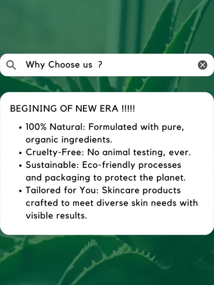 Why choose us? Because our commitment is to you and the planet. We are 100% natural, cruelty-free, and sustainable, with products tailored to deliver visible results for diverse skin needs.