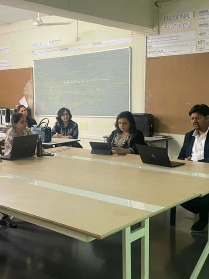 Our team members, Shamika Phadke and Dheeraj Patil, during a jury session at Dr. Bhanuben Nanavati College of Architecture. Engaging with academic work helps us stay connected to emerging ideas in the field.