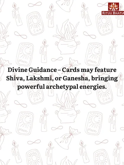 In my readings, I often incorporate the powerful archetypal energies of Indian deities like Shiva, Lakshmi, and Ganesha. This brings a layer of divine guidance that connects your personal journey to universal themes of creation, abundance, and overcoming obstacles.