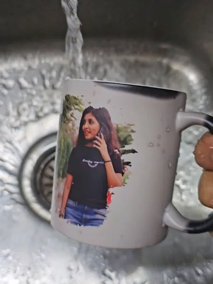 Watch the magic happen. My custom magic mugs start as a plain black surface and reveal your hidden photo or design when a hot beverage is poured in. It's a daily surprise that never gets old.
