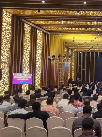 A view of the large audience at the LIC of India corporate event held at Taj Yeshwantpur. We are experienced in managing events of this scale in premium venues across Bangalore.