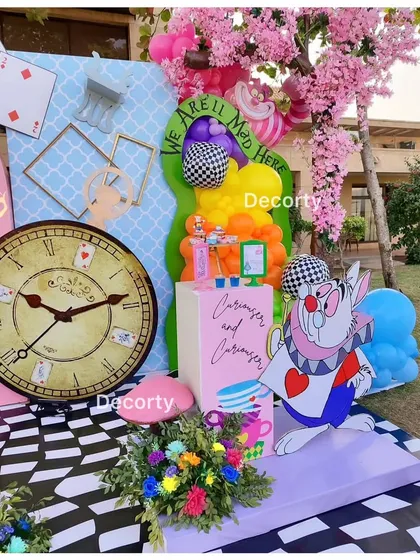 Another view of the detailed and colorful party props.