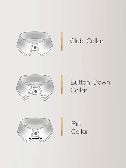 More bespoke collar options to consider. Whether you prefer the vintage charm of a Club Collar, the casual ease of a Button Down, or the sharp detail of a Pin Collar, we can create it for you.