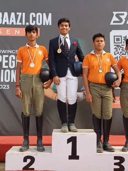 Our riders dominating the podium at the Ghaziabad Horse Show. We are proud of their achievements in the tent pegging championship.