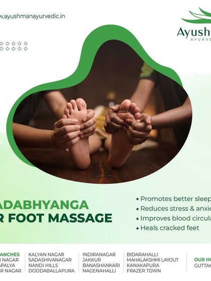 Padabhyanga, or Ayurvedic foot massage, is a deeply grounding therapy. It not only heals cracked feet but also promotes better sleep, reduces stress and anxiety, and improves blood circulation throughout the body by stimulating key nerve endings in the feet.