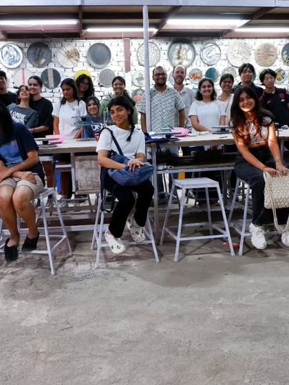 The happy, creative team from the Art for Change Foundation after a fulfilling ceramic workshop at my studio. Look at all those proud faces!