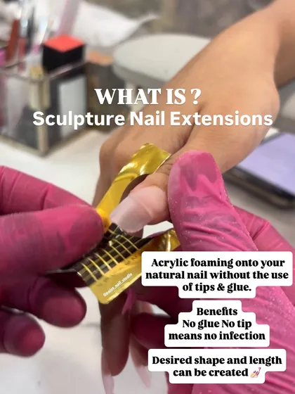 This is what sets my training apart. My Sculpture Nail Extension method is a game-changer because it avoids tips and glue, which means no damage or infection. I teach you how to create any shape and length directly on the natural nail.