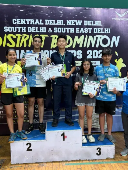 A group of our talented junior and sub-junior players on the winners' podium. We work on building a strong competitive mindset from a young age, which prepares them for tournament pressure.
