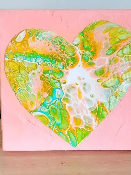 A piece from my personal 'heART' collection, created with the fluid art technique. This shows the kind of art you can learn to make or purchase directly from me.