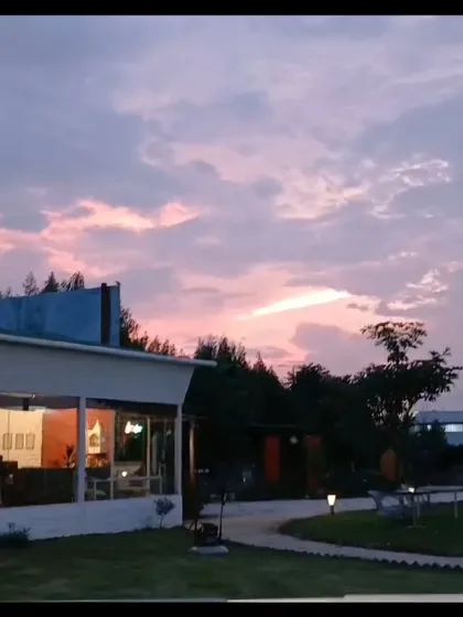 The view from our cafe at sunset. It's the perfect place to enjoy a quiet moment after your game.